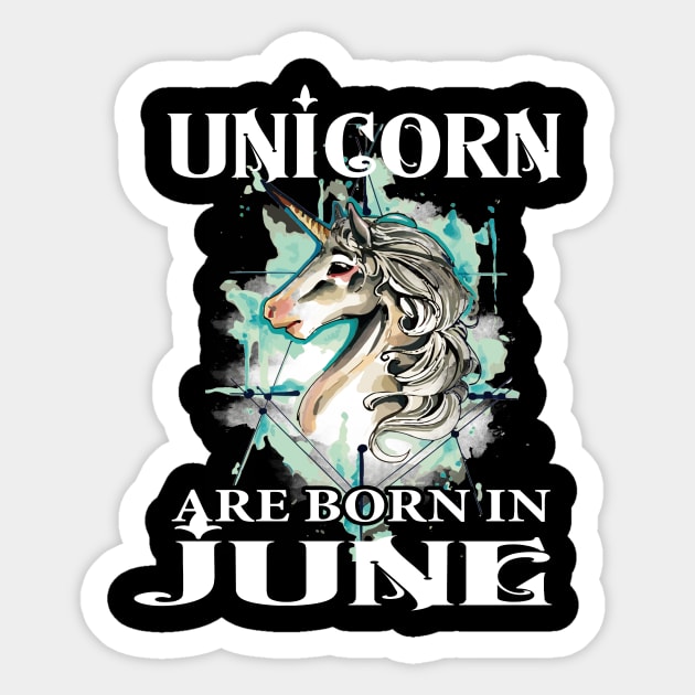 Unicorn Gifts Rainbow Unicorns are Born in June Birthday Tank Top Sticker by Kaileymahoney